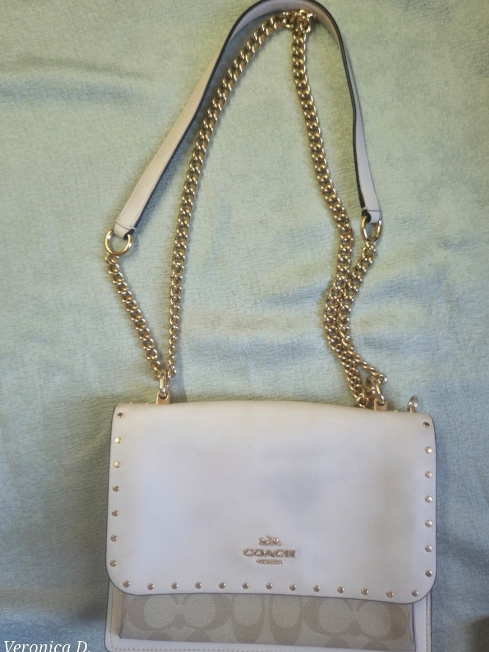 Authentic COACH Klare Crossbody Bag in Signature Canvas with Rivets (90400)